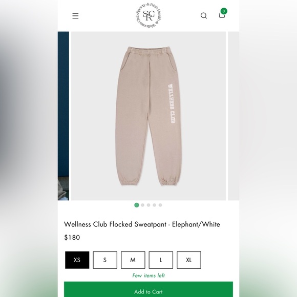 Sporty & Rich Wellness Club Flocked Sweatpants | (Elephant/White) - Picture 2 of 7
